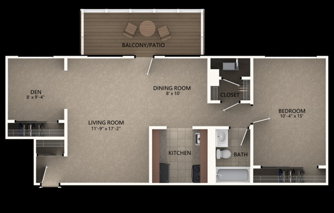 1 bed, 1 bath, 708 sqft, $1,816