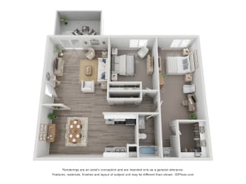 2 beds, 1 bath, 1,008 sqft, $1,375