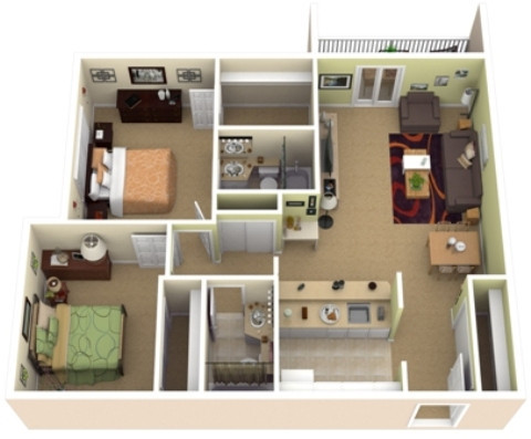 2 beds, 2 baths, 940 sqft, $1,475, Unit 1611109s