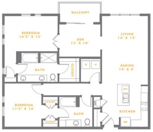 2 beds, 2 baths, 1,436 sqft, $2,572