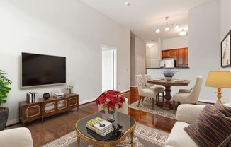 Living Area With Kitchen at Clayborne Apartments, Virginia