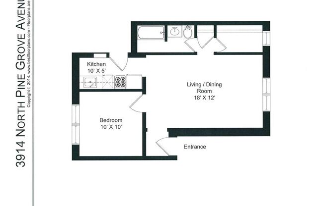 1 bed, 1 bath, 545 sqft, $1,795, Unit 3914-3W