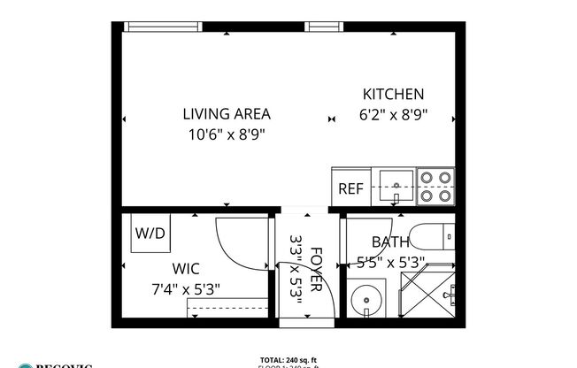 Studio, 1 bath, 238 sqft, $1,495, Unit 409