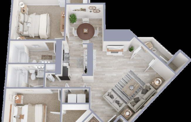 2 beds, 2 baths, 983 sqft, $1,500