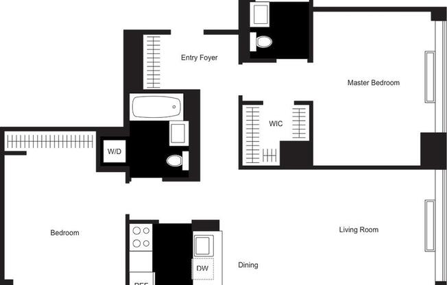 2 beds, 2 baths, $7,095, Unit 2410