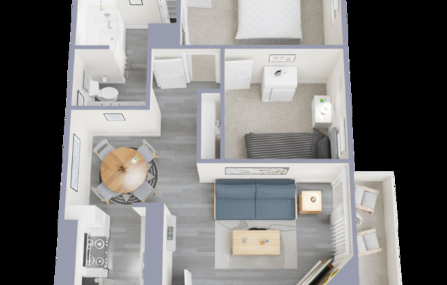 2 beds, 1 bath, 857 sqft, $1,299