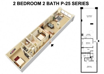 2 beds, 2 baths, 1,045 sqft, $1,937