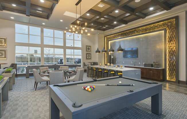 Upscale Resident Clubhouse with Pool Table at CO Springs Apartments Near Powers Blvd