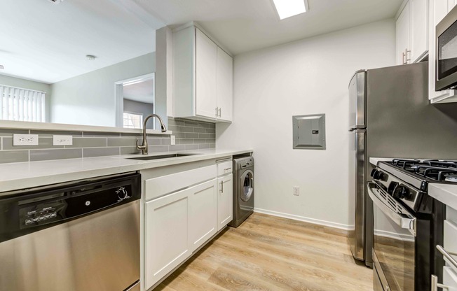 kitchen with stainless steel appliances at Cypress Villas Apartments
