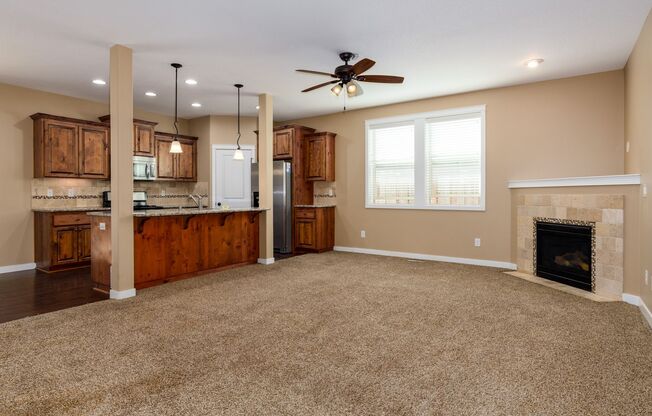 3 Bedroom, 2.5 Bath Home with Open Layout, Vaulted Ceilings, and AC!