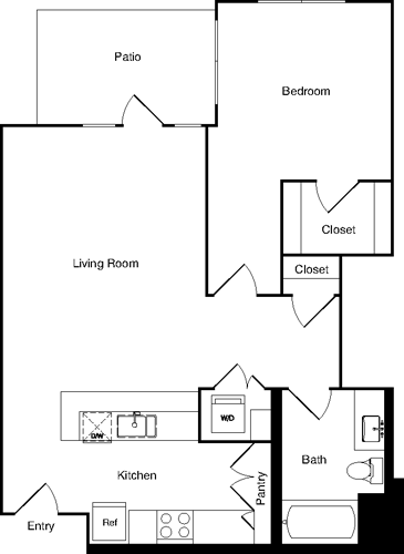 1 bed, 1 bath, 830 sqft, $2,660, Unit 214