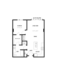 1 bed, 1 bath, 845 sqft, $2,063