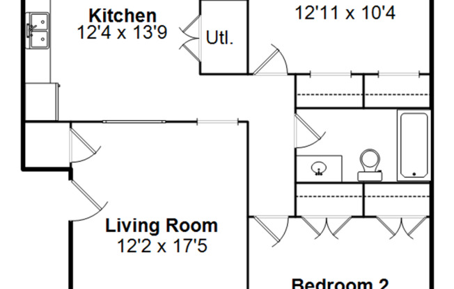 2 beds, 1 bath, 600 sqft, $850