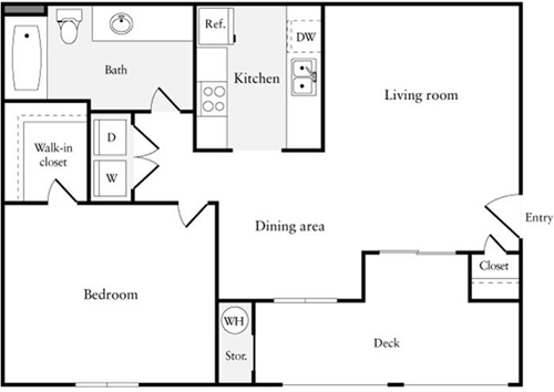 1 bed, 1 bath, 726 sqft, $2,889