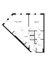 1 bed, 1 bath, 717 sqft, $2,038