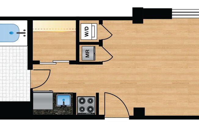Studio, 1 bath, $2,000, Unit 102