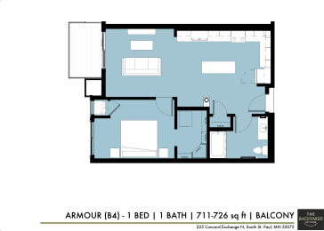 1 bed, 1 bath, 726 sqft, $1,685