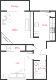 1 bed, 1 bath, 500 sqft, $1,495