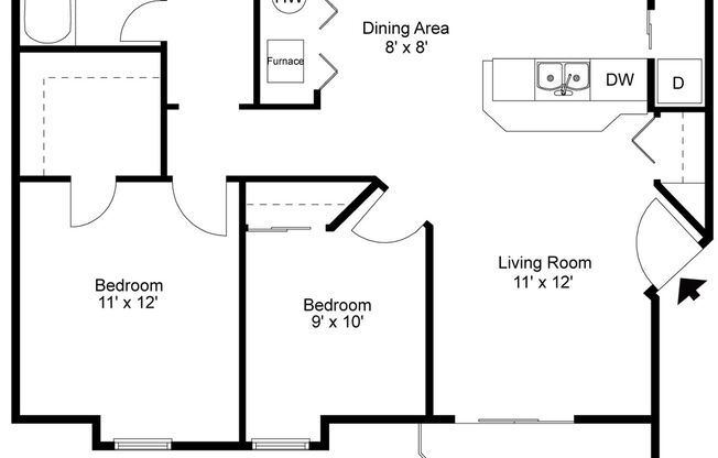 2 beds, 1 bath, 824 sqft, $1,850, Unit 13-312