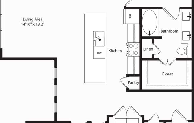 2 beds, 2 baths, 1,316 sqft, $2,395, Unit 6308