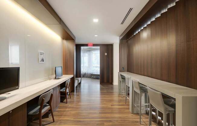 Business center at The Graham at Southern Towers, Alexandria, Virginia, 22311