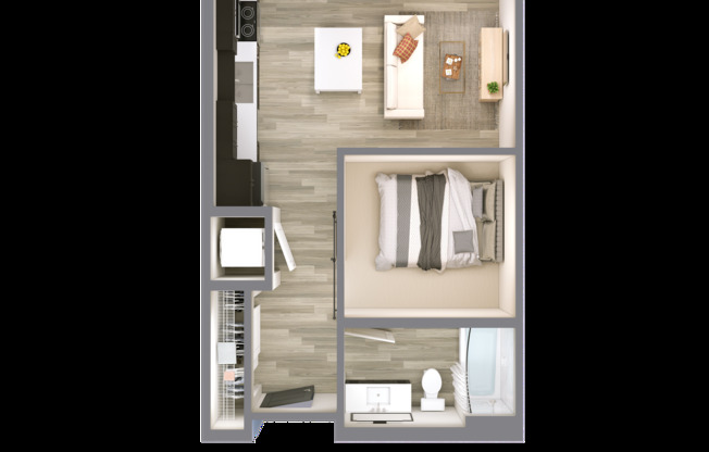 Studio, 1 bath, 497 sqft, $1,475, Unit 412