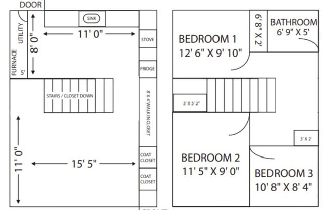 3 beds, 1 bath, 1,079 sqft, $1,700