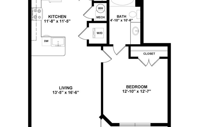 1 bed, 1 bath, 604 sqft, $1,411