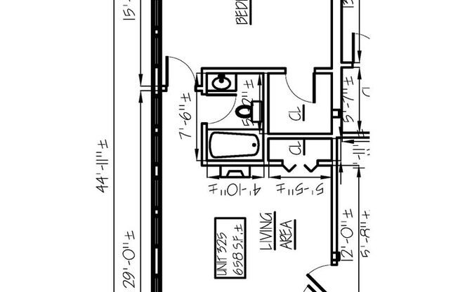 1 bed, 1 bath, 565 sqft, $2,250, Unit EL-325