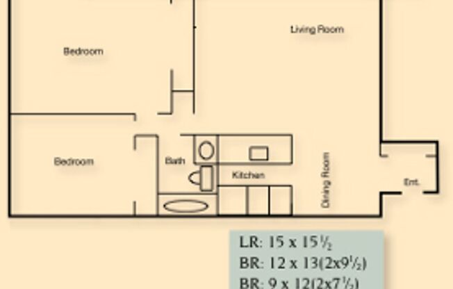 2 beds, 1 bath, 950 sqft, $1,000