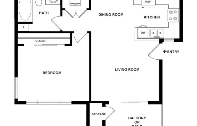 1 bed, 1 bath, 600 sqft, $2,875
