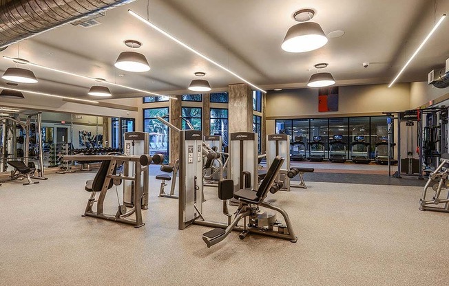 Professional Fitness Center at Aurora Luxury Apartments in Downtown Tampa, FL