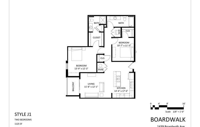 2 beds, 2 baths, 1,125 sqft, $1,715, Unit 214