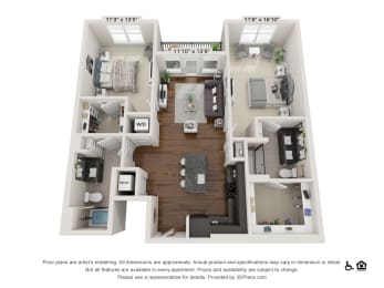 2 beds, 2 baths, 1,114 sqft, $2,189