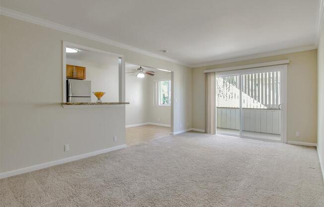 Carpeted Living Area at Magnolia Place Apartments, California