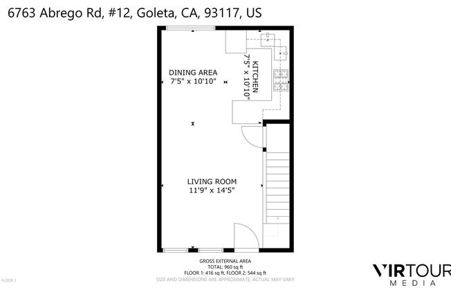 2 beds, 2 baths, 860 sqft, $3,400, Unit 01