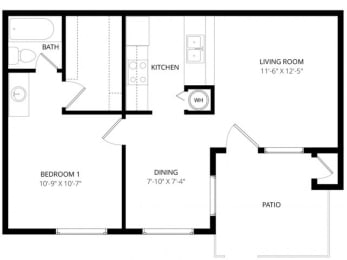 1 bed, 1 bath, 600 sqft, $999