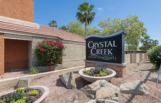 Crystal Creek signage at entry