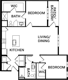 2 beds, 2 baths, 1,193 sqft, $2,275