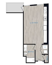 Studio, 1 bath, 588 sqft, $2,995