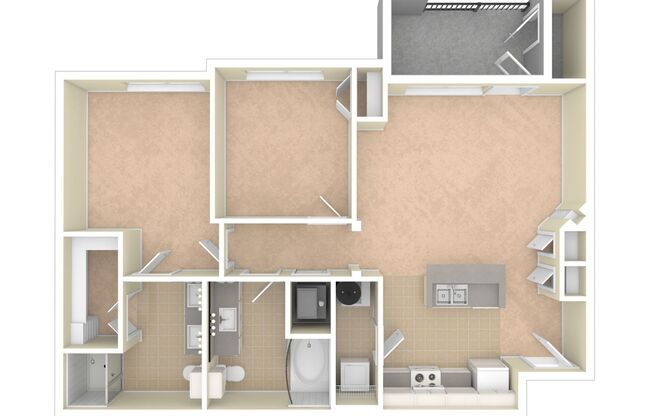 2 beds, 2 baths, 950 sqft, $1,408