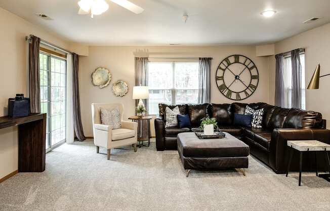 Carpeted Living Area at Tranquility Pointe, Omaha