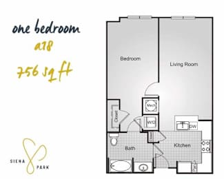 1 bed, 1 bath, 756 sqft, $2,146