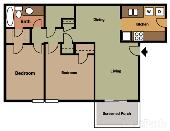 2 beds, 1 bath, 1,150 sqft, $1,309