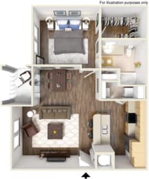 1 bed, 1 bath, 806 sqft, $1,375