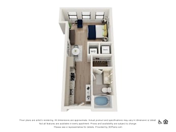 Studio, 1 bath, 474 sqft, $1,820