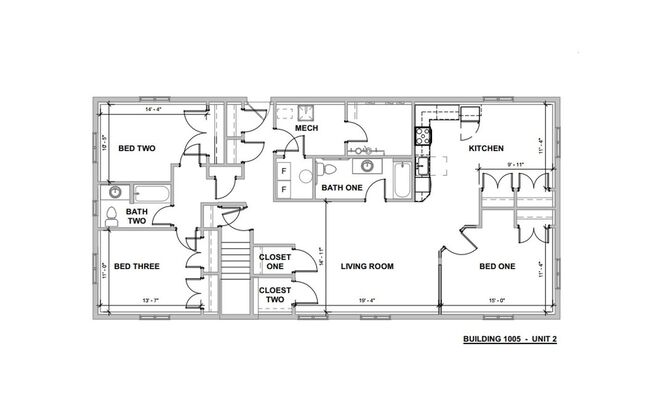 3 beds, 2 baths, 1,800 sqft, $1,560, Unit 02