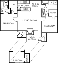 2 beds, 2 baths, 1,079 sqft, $1,576