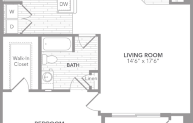 1 bed, 1 bath, 884 sqft, $2,369