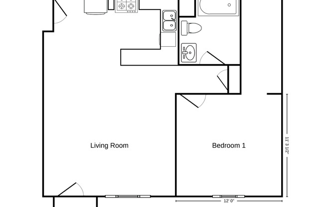 1 bed, 1 bath, 691 sqft, $890, Unit ME 2401-61